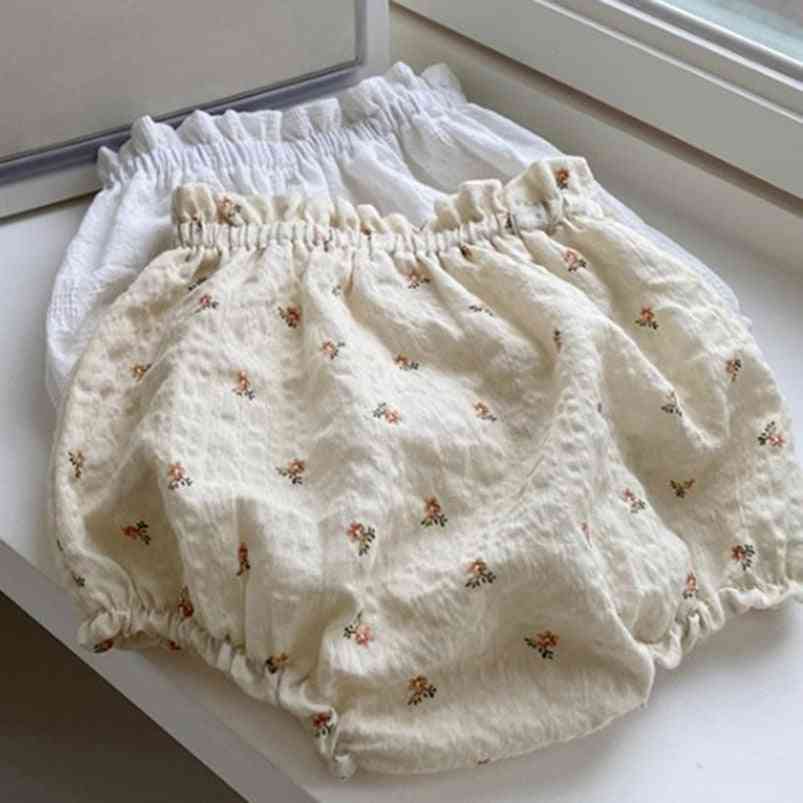 Summer Vintage- Floral Bloomer Linen, Cotton Pp, Short Pants For