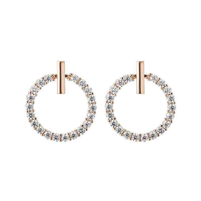 Trendy Rhinestone- Round Fashion Charm Without Piercing Earrings