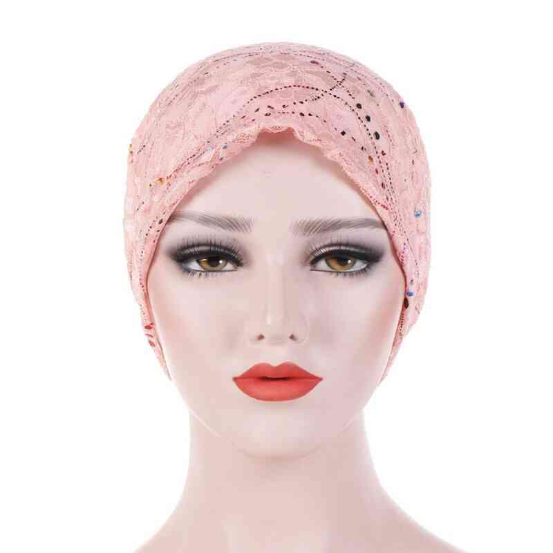 Thin Lace Summer Turban Muslim Hats - Solid Cotton Hijab Caps