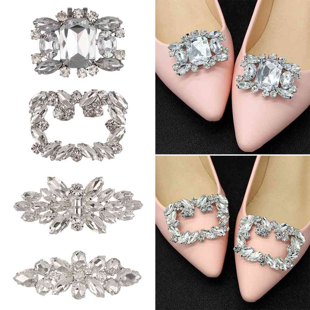 Hot Shiny Rhinestone Decorative Shoe Clip - Sweet Women Bridal Wedding Shoes Accessories