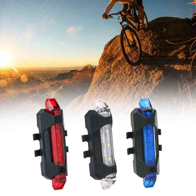 Usb Rechargeable- Bicycle Rear Flashlight, Led Tail Light Lamp