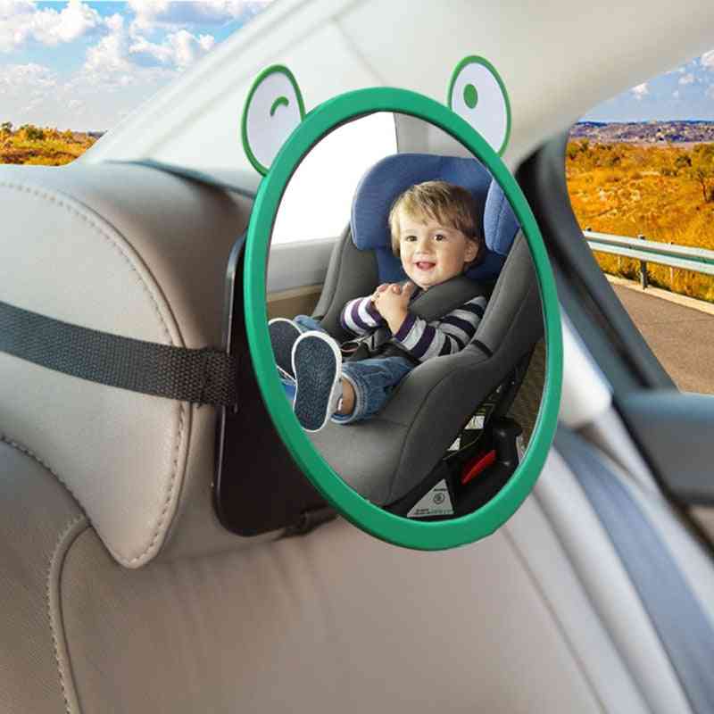 Bilsäkerhet - baksäte bakifrån, tecknad baby, stolspeglar