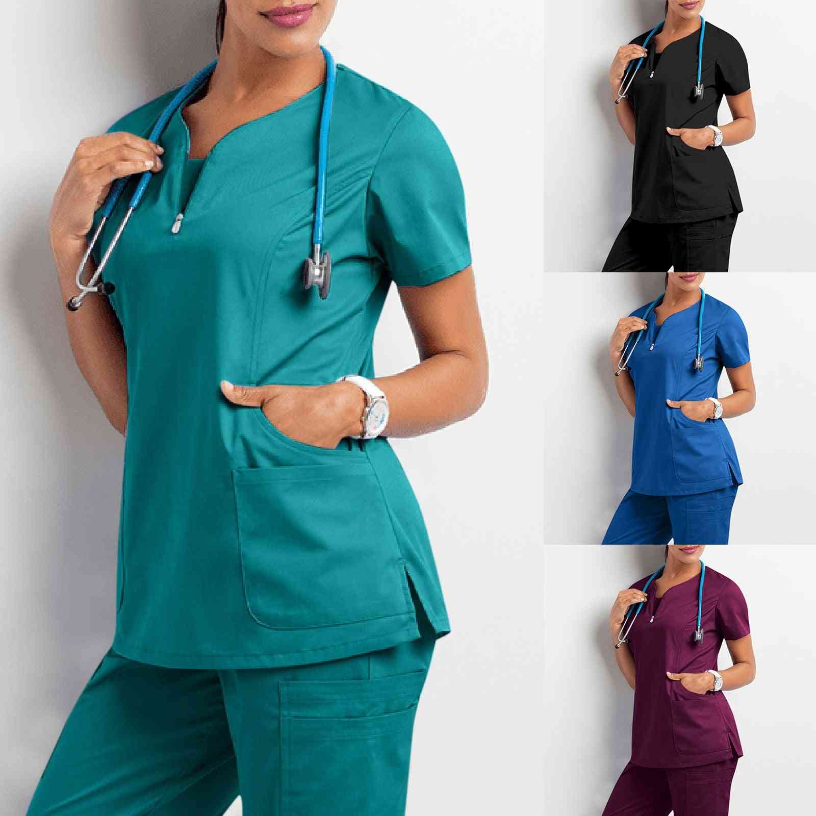 Hospital Staff Scrubs Top For Nursing Uniform