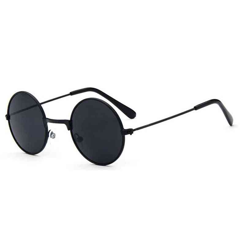 Metal Black Round Sunglasses
