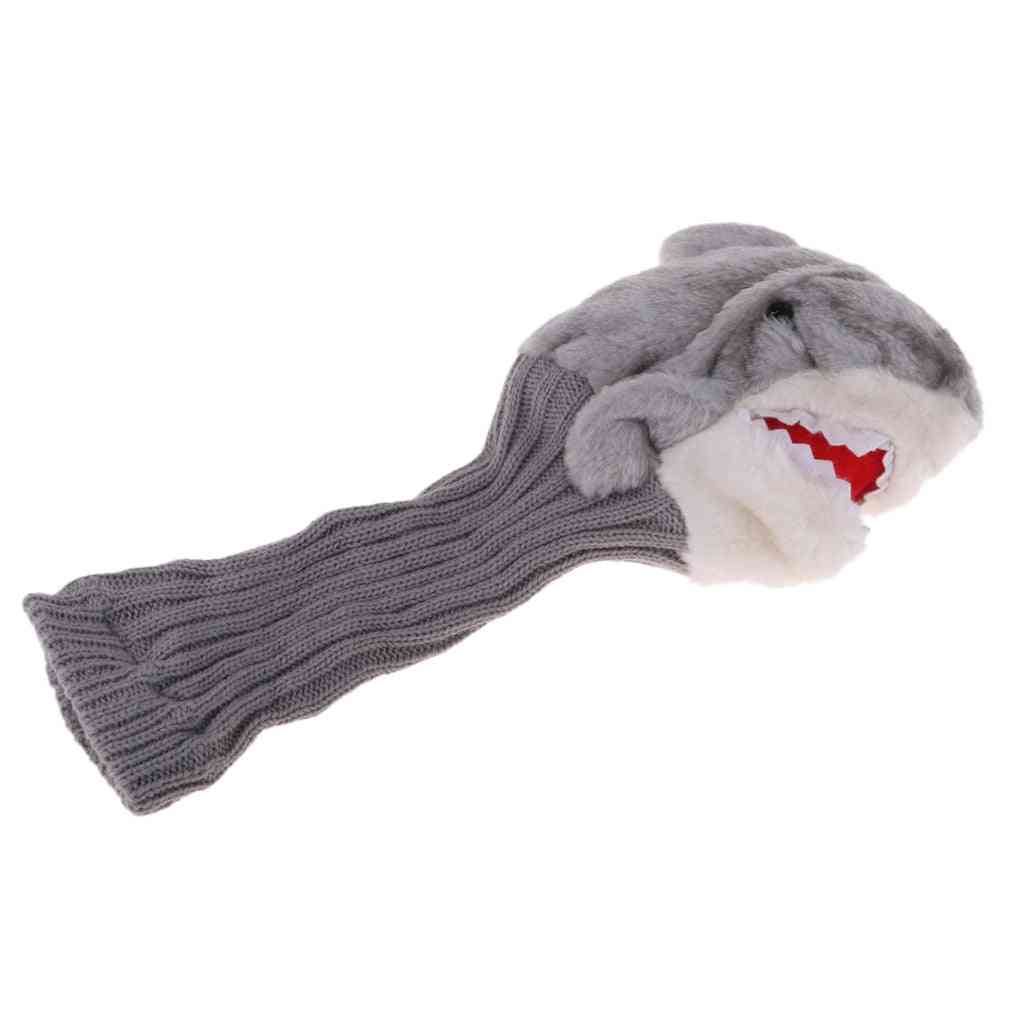 Grey Knitted Golf Club Head Covers