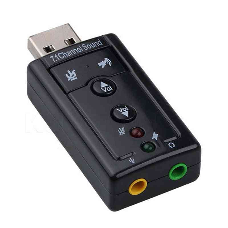 External Mini Usb 2.0 3d Virtual, 7.1 Channel Audio Sound Card Adapter