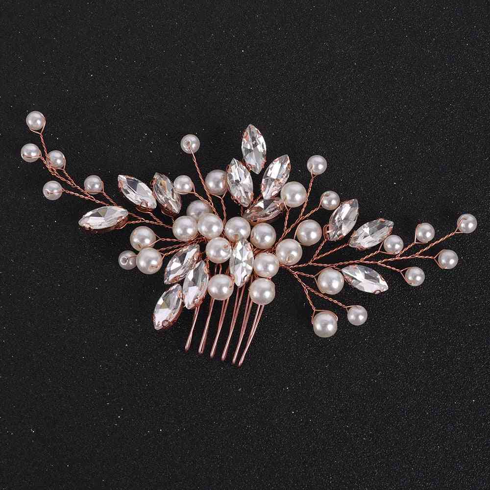 Trendy Rose Gold Hair Accessories Pearl For Women