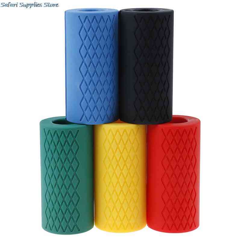 Dumbbell Fat Barbell Grips Thick Bar, Silicone Anti-slip Protect Pad