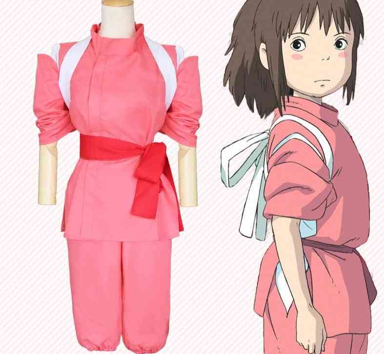 Style Anime Spirited Away Cosplay Suits Pink Kimono Sets
