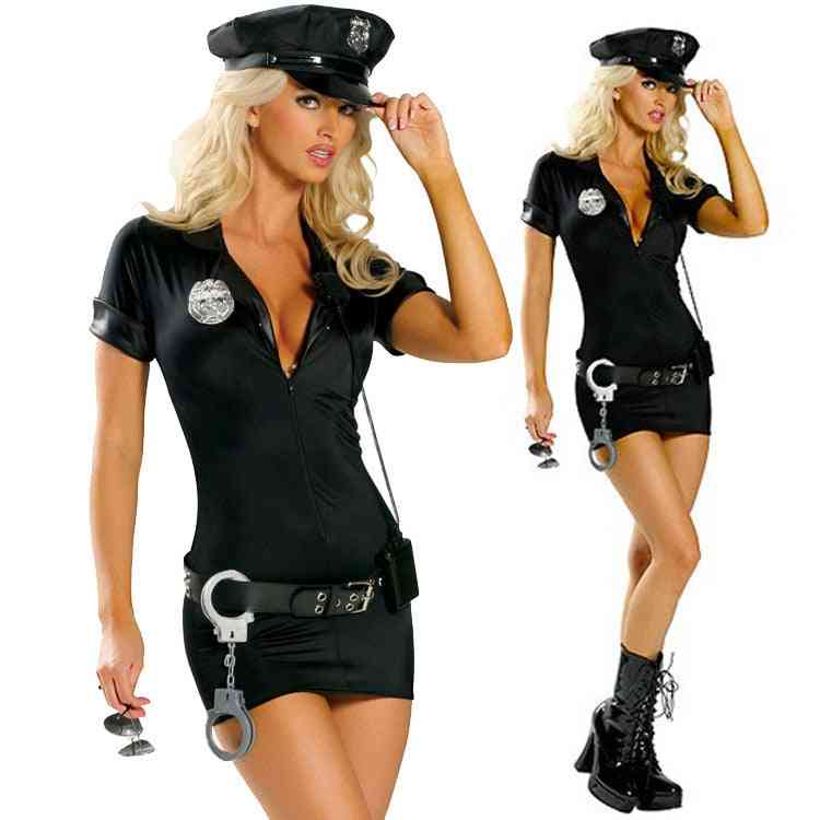 Seksikäs naispoliisi poliisin univormu poliisinaisten puku