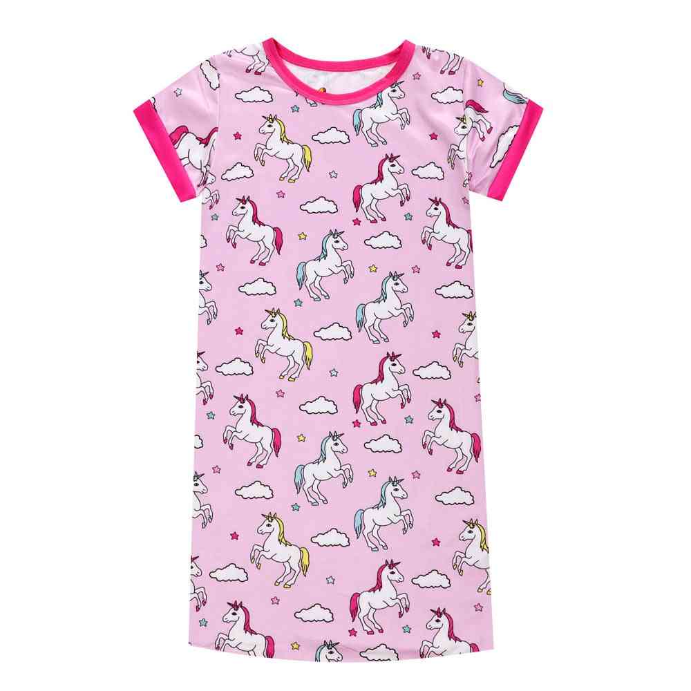 Lasten pyjama mekko, flamingo-sarjakuva pitkä yöpuku -