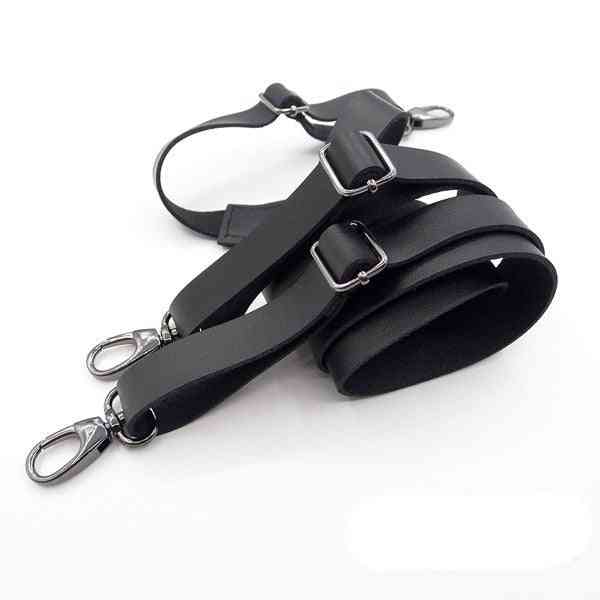 Innovative Leather Hook Buckle Suspenders Men And Women Braces Gun Pliers Buckle Leather Black Brown Narrow Strap Hook