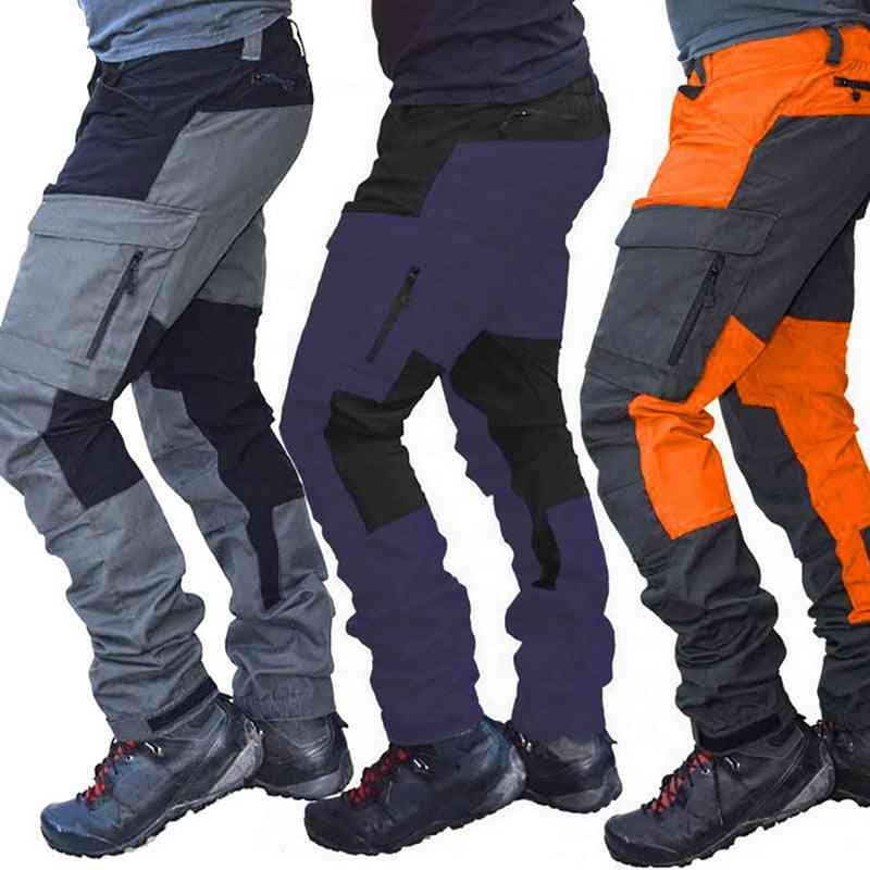 Men Fashion Color Block Multi Pockets, Sports, Long Cargo Pants