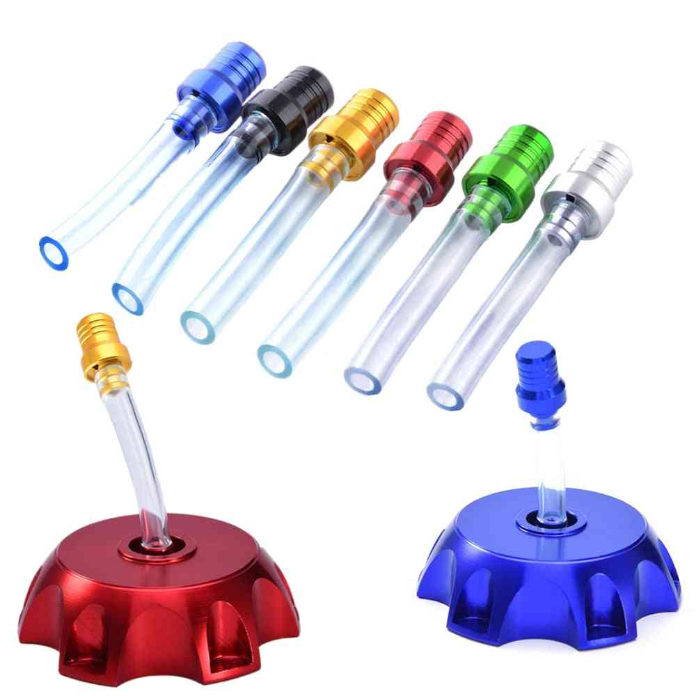 Motorcycle Gas Petrol Fuel Cap 2 Way Valves Vent Breather Hoses Tubes