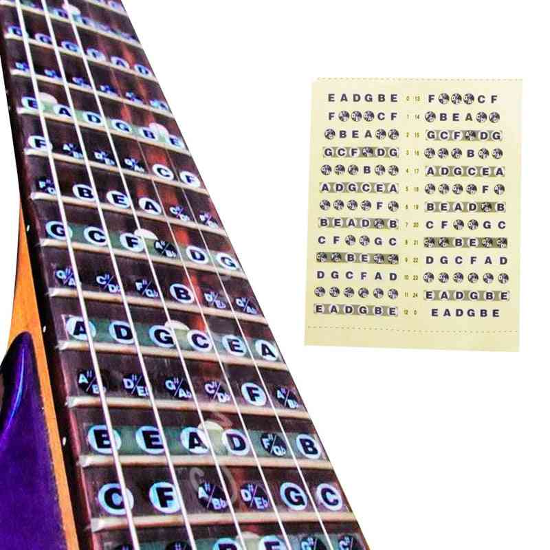 Guitar Fretboard Sticker Frets, Note Decal Learning Music Lesson Beginners