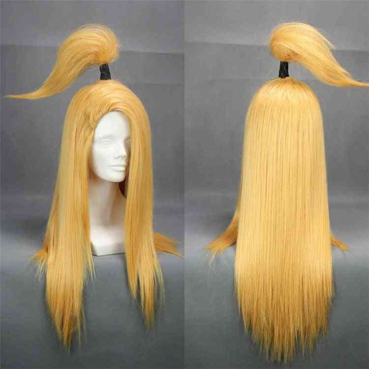 Long Gold Heat Resistant Synthetic Hair Wig + Wig Cap