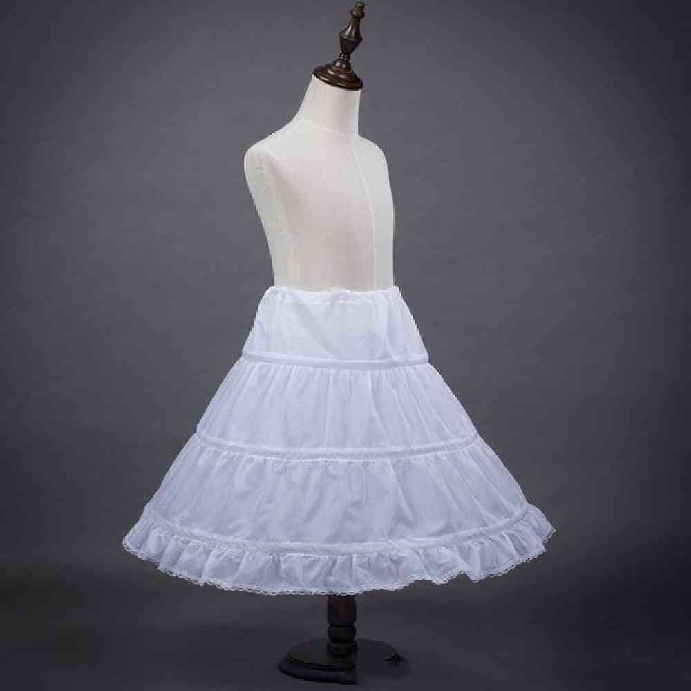 Flickor underkjol barnkläder vit mesh lolita underkjol