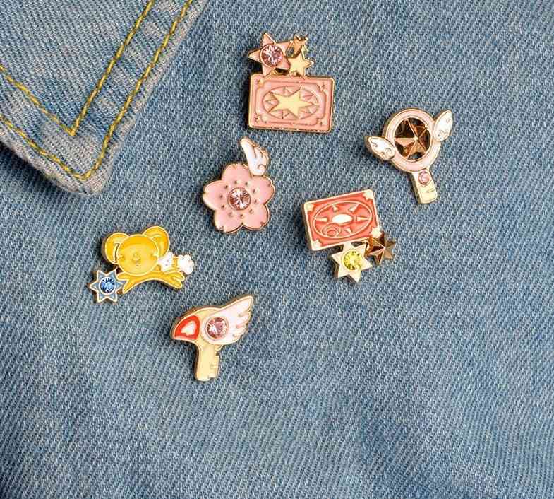 Card Captor Sakura Clow Card Wings Star Broches/pin