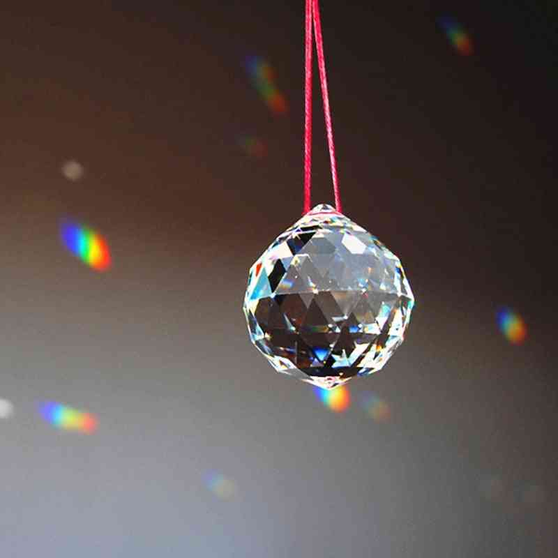 Glass fasettert ball for lysekroner skinnende prisme anheng