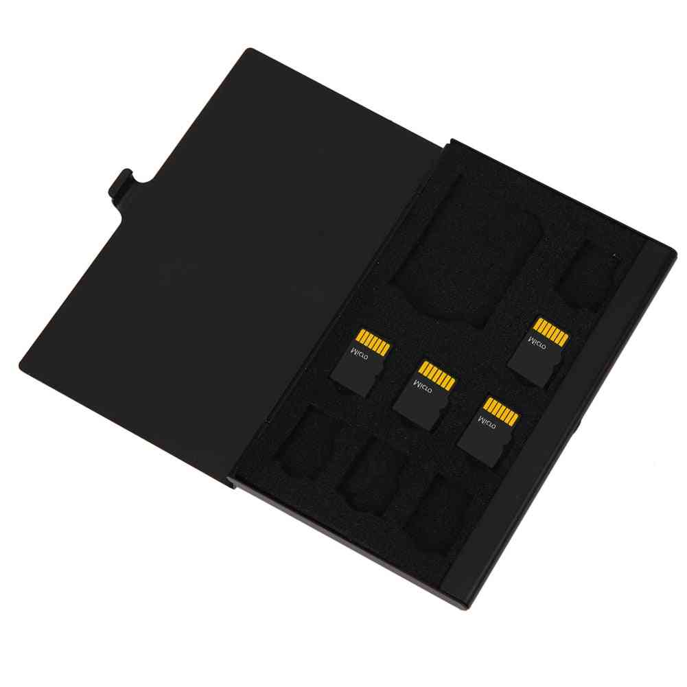 Monolayer Aluminum 1sd+ 8tf Micro Sd Card Storage Case