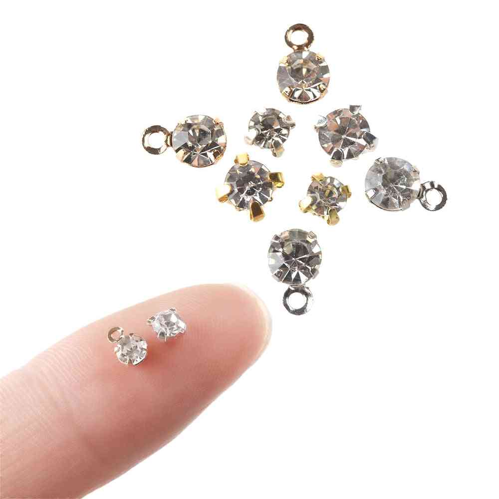 50pcs Super Mini Rhinestone Buckle Diy Doll Dress, Bags, Shoes Buttons - Sewing Accessories