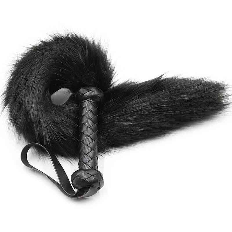 Leather Handle Artificial Wool Horse Whip,horse Training Crop