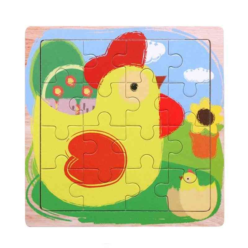 Kids Wooden 3d Jigsaw Puzzle Animal Traffic Car Educational