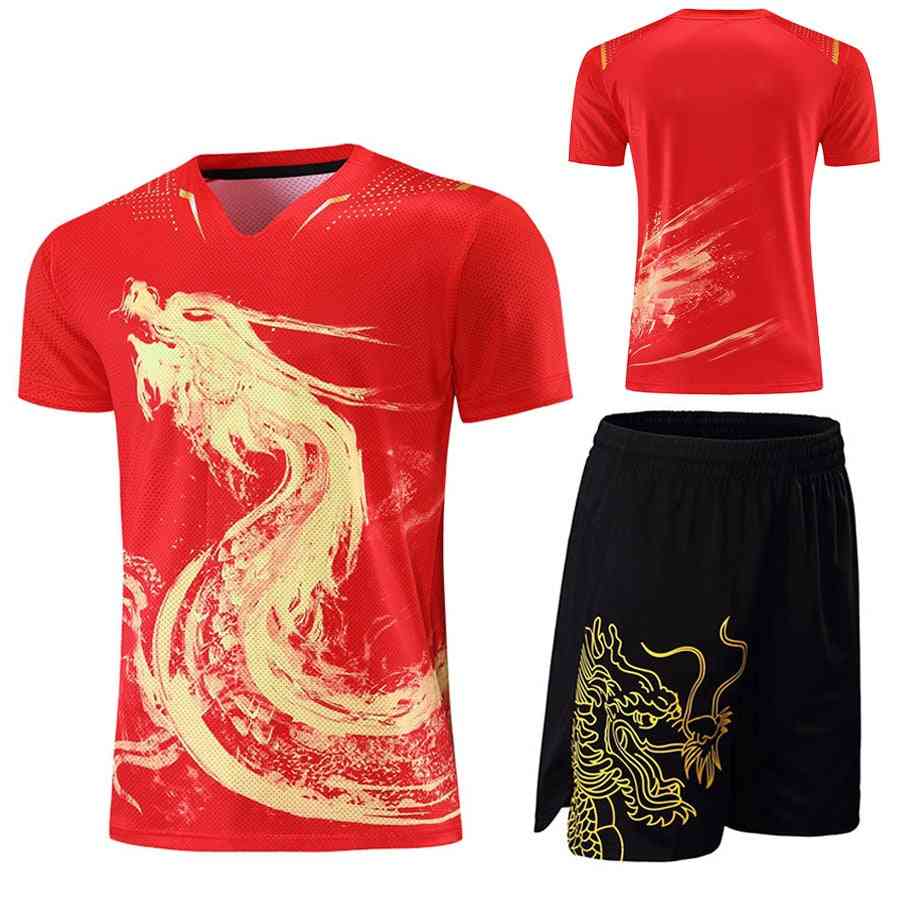 Male Female Ping Pong Sport T-shirt Set