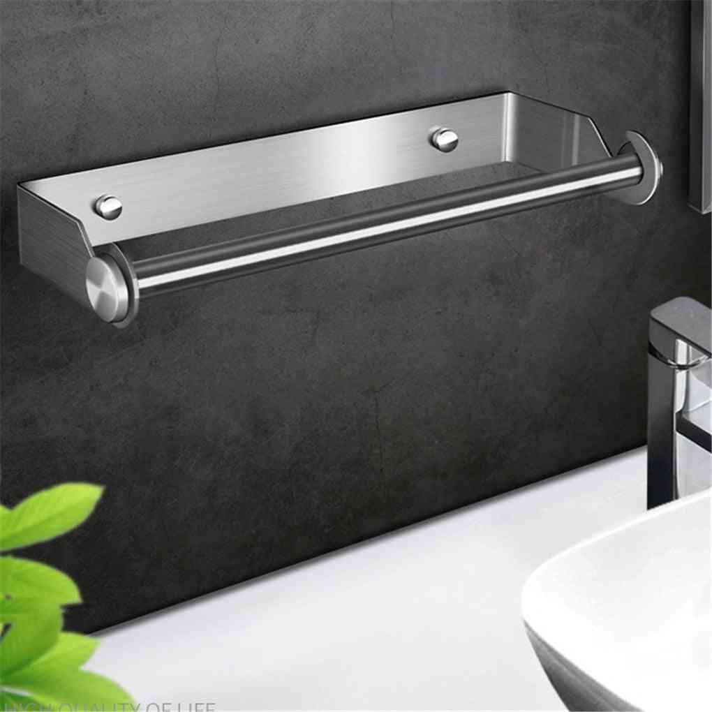 Stainless Steel Paper Towel Holder Punch-free Rack