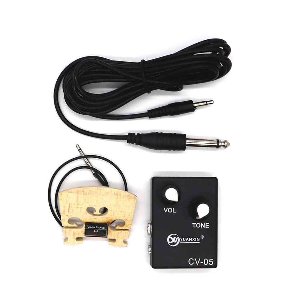 Violin Bridge Pickup For 4/4 Violin With Piezo In Built Volume Tone 2 Knobs Stringed Musical Instrument Accessories