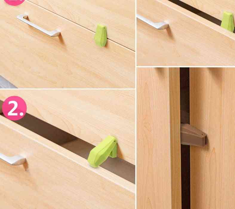 4pcs/lot Baby Safety Drawer Cabinet Lock Anti-clipper Bird Design Automatic Transformation  Locks From Door Stopper