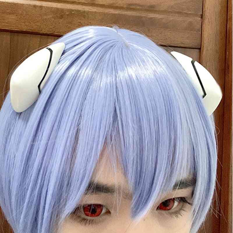 Högkvalitativ anime eva kort ljusblått hår