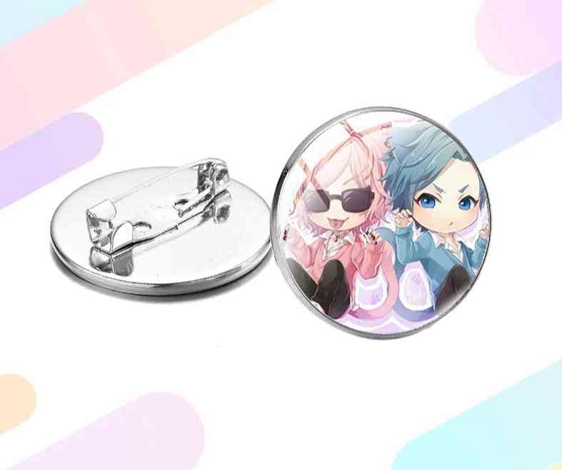 Anime Yarichin Club Brooches Lapel Pins Button For Backpack Clothes