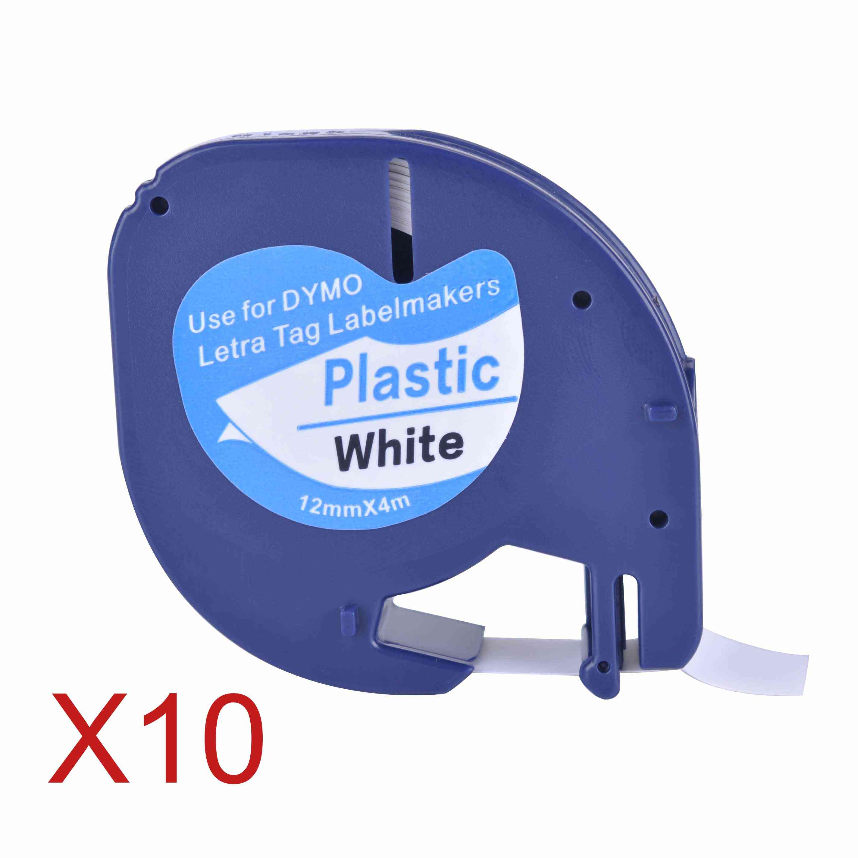 Compatible Dymo Letra Tag Black On White  Plastic Label Tapes