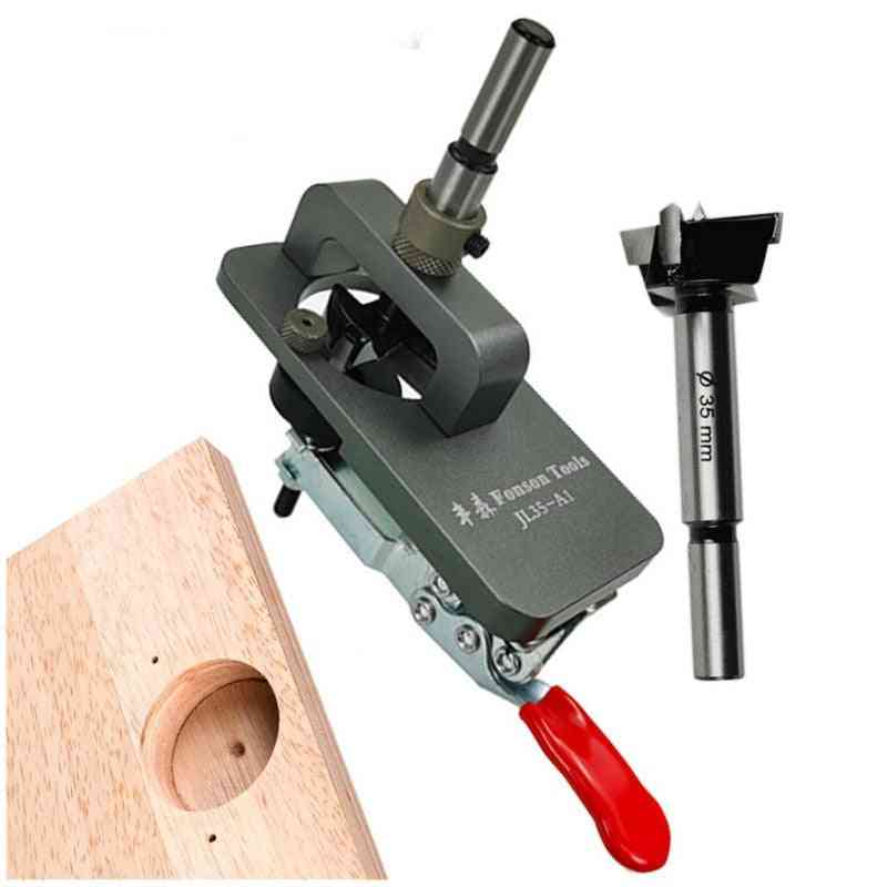 Hinge Boring Jig Woodworking Hole Drilling Guide Locator With Fixture