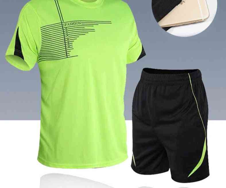 Men Sportswear Suit Gym Fitness Clothing Football Training Set