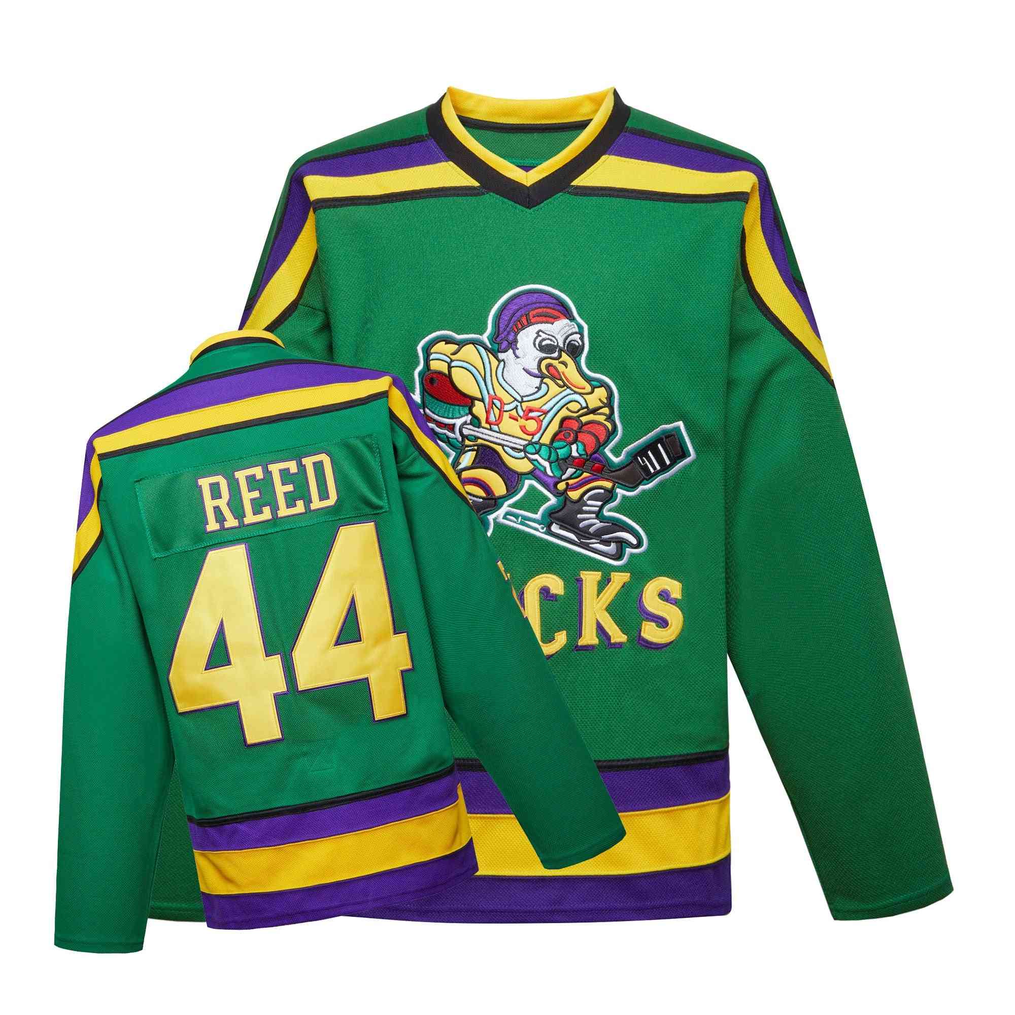 Green Ducks Embroidery Hockey Jersey Street Shirt