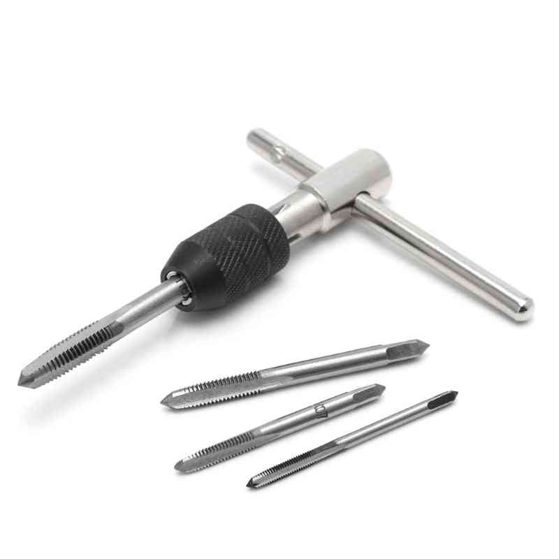 Hand Screw Thread Taps Drill Kit Wrench