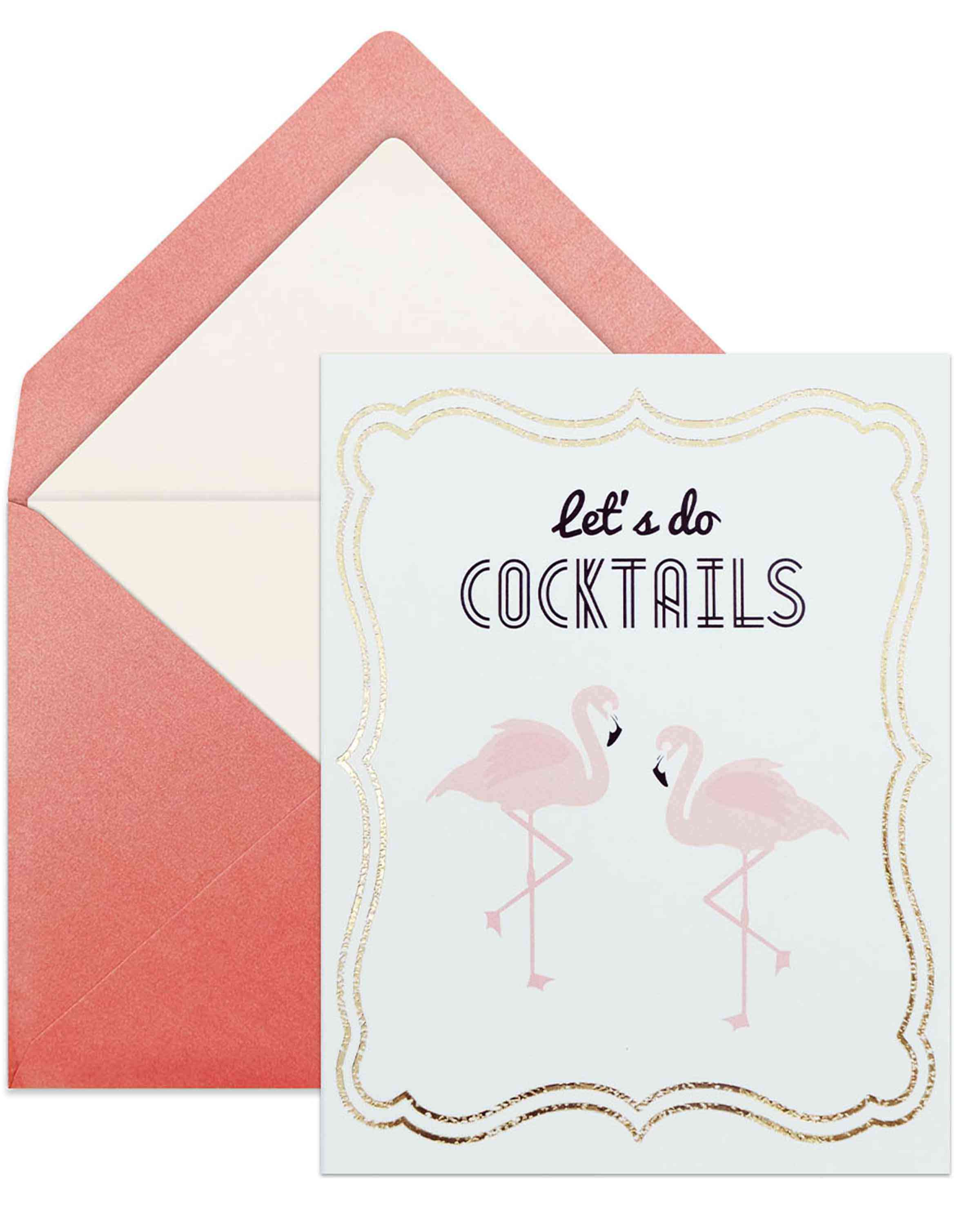 Let's Do Cocktails-stylish Card With Lined Envelope