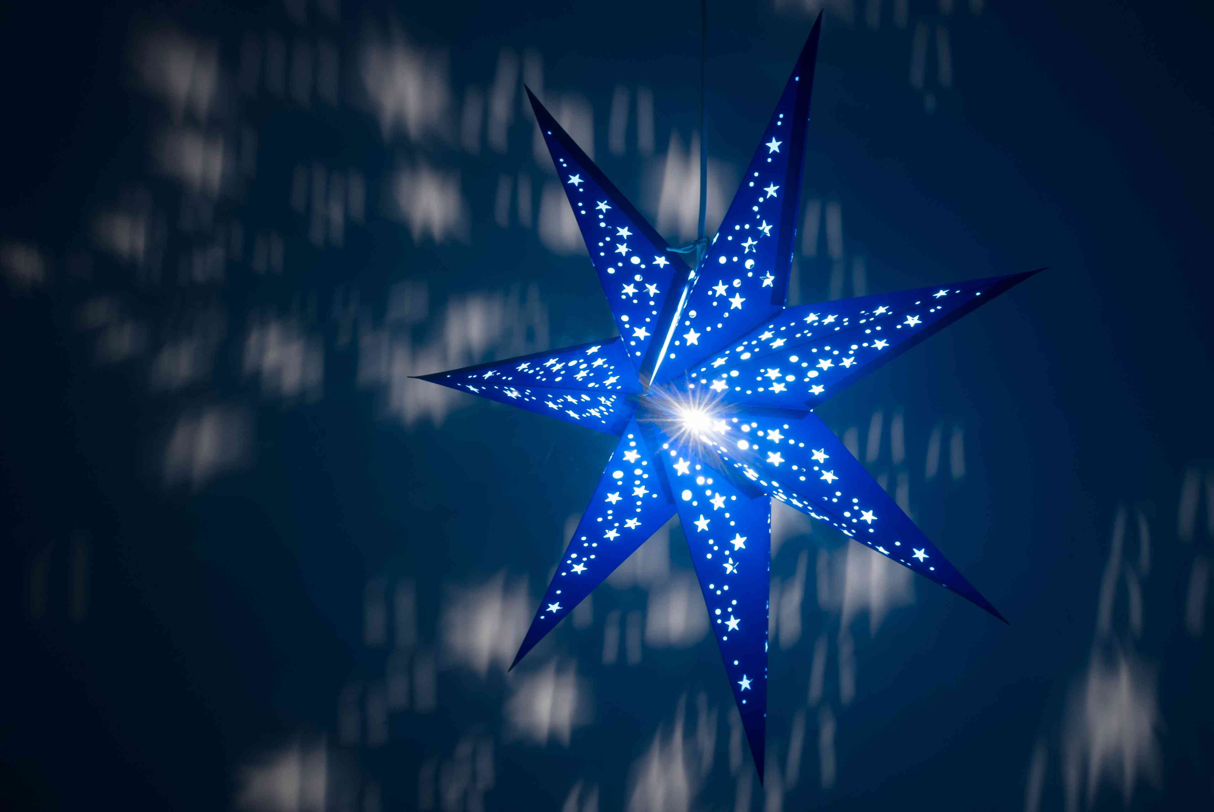 Venus: Blue - Handmade 7 Pointed Paper Star Lampshade