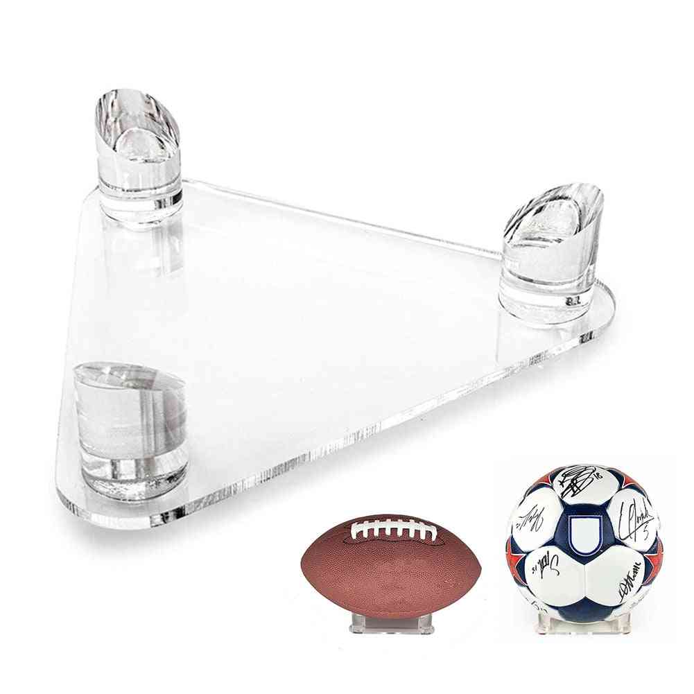 Triangle Transparent Acrylic Ball Stand Rugby Ball