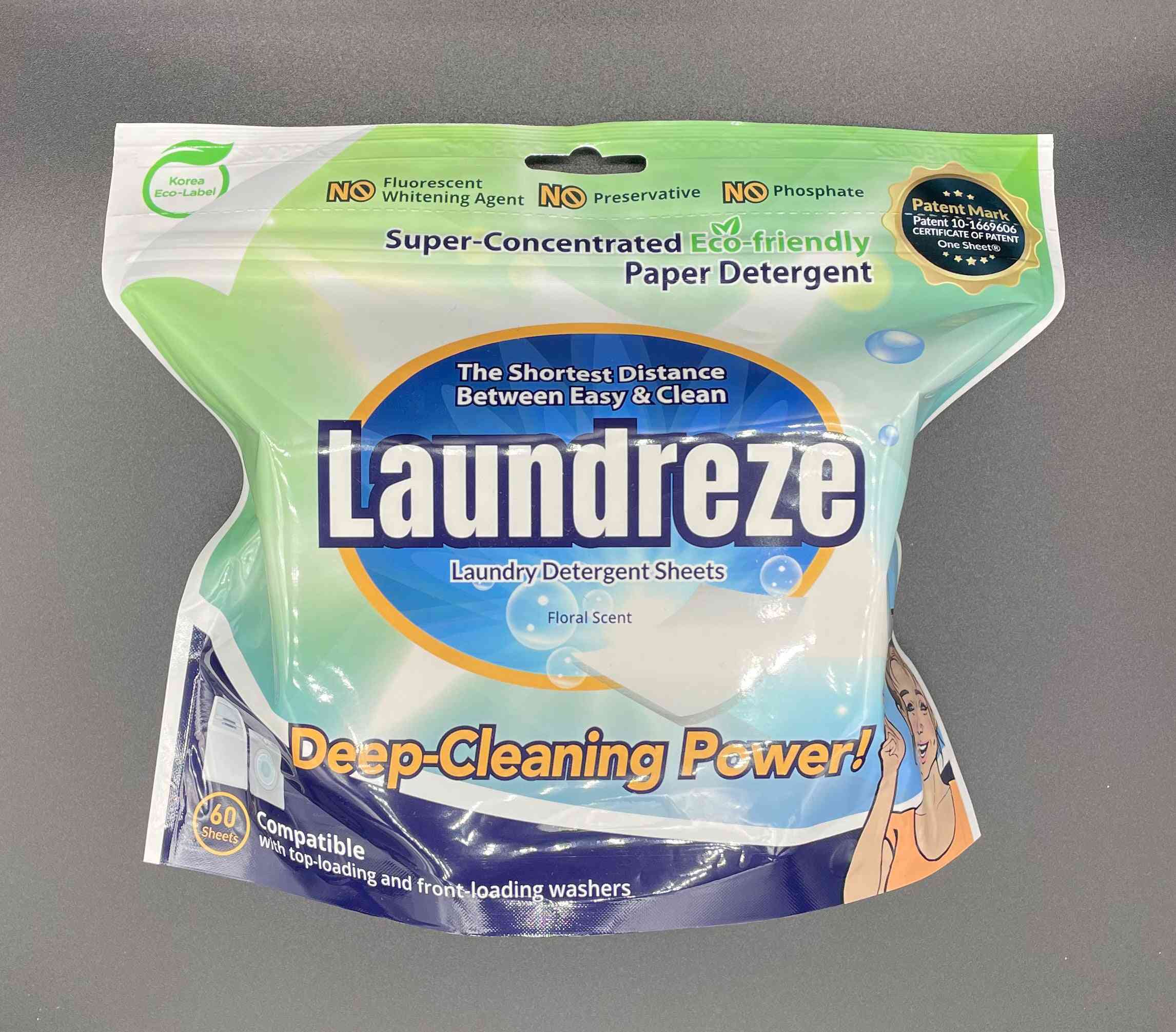 2-in-1 Laundry Detergent And Fabricsoftner Sheets (60 Sheets)