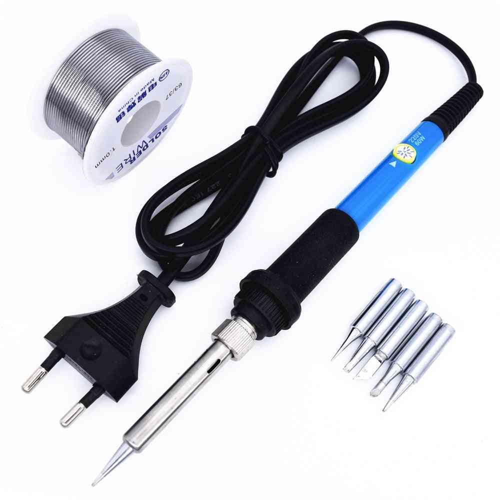 Electric Soldering Irons Kit - Temperature Adjustable With Tin, Soder Wire