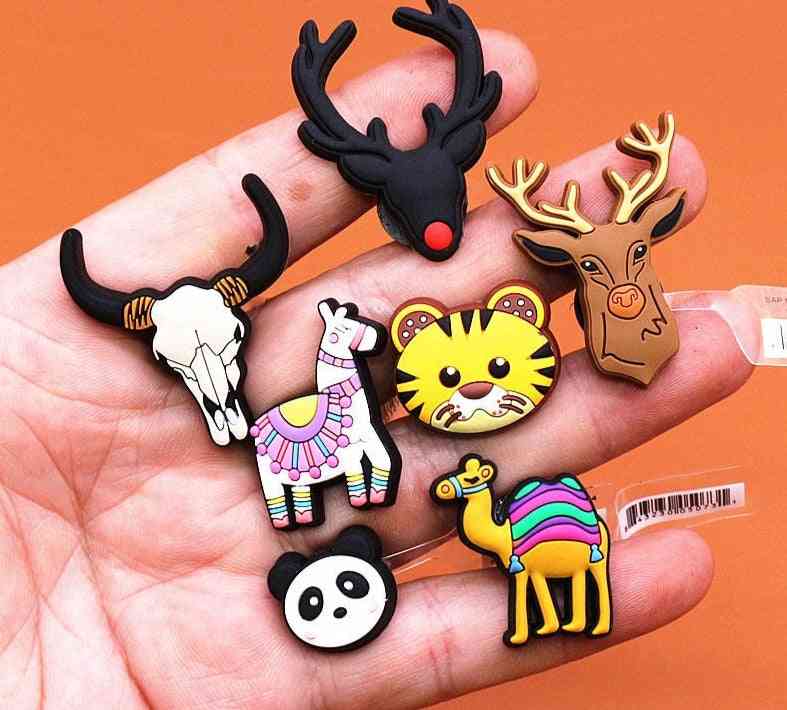 New Cartoon Deer Alpaca Panda Tiger Shoes Decorations Accessories