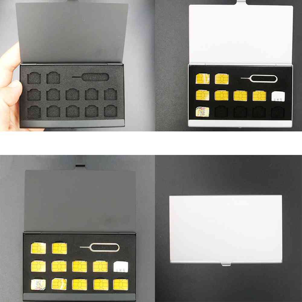 Aluminum Portable Sim Micro Pin Sim Card Storage Box