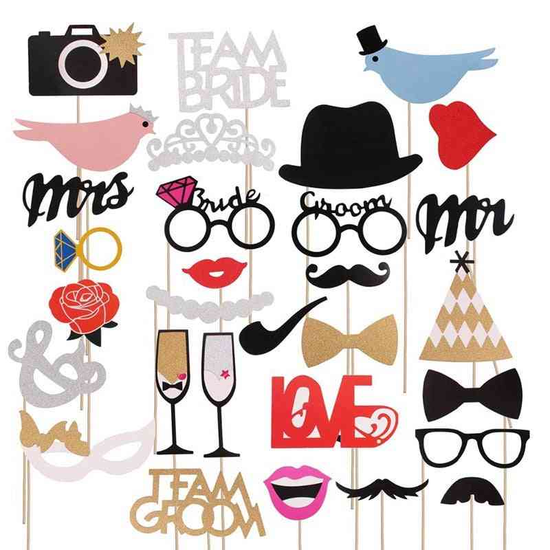 Diy Mr Mrs Wedding Groom Bridal Party Diy Decorations Photobooth Mask