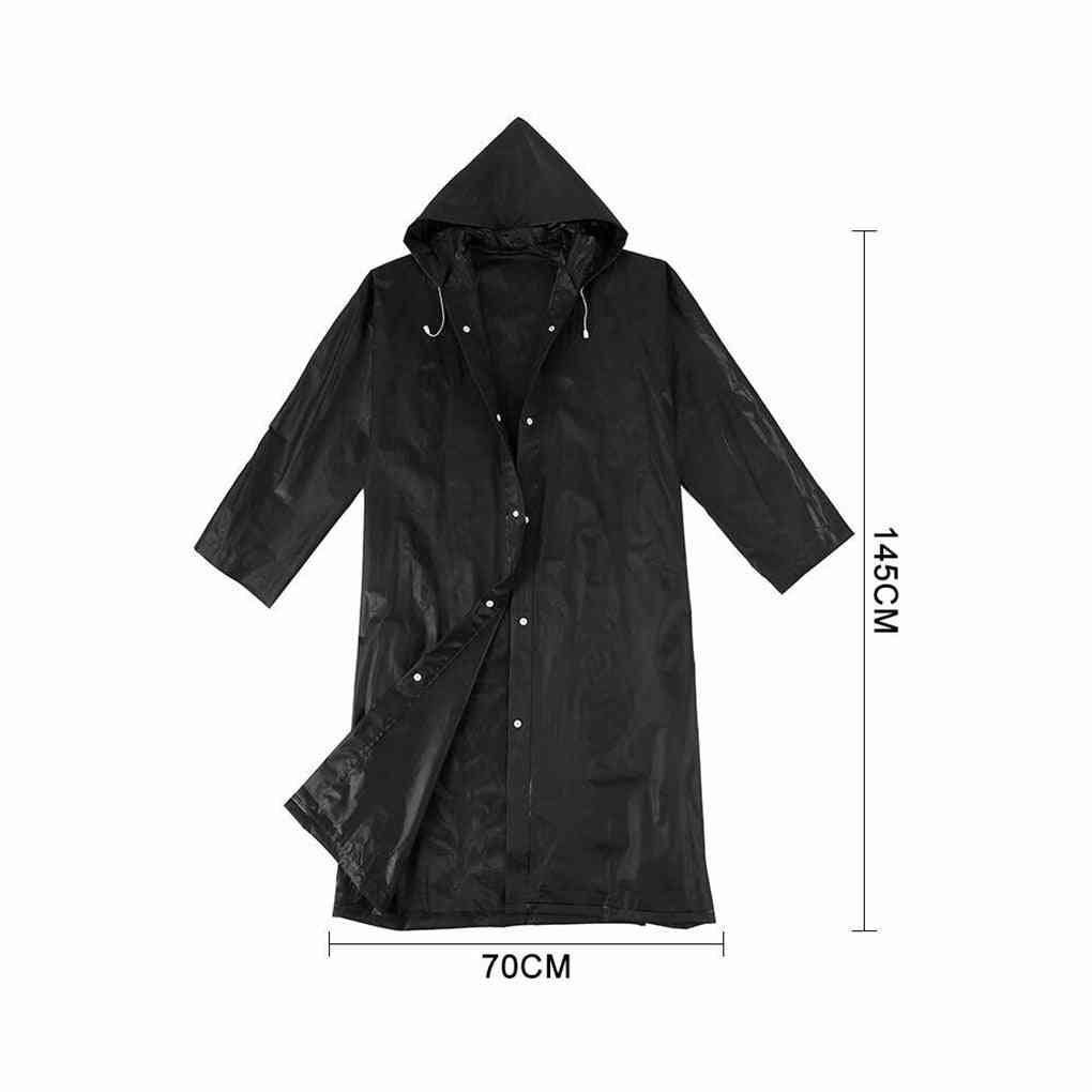 Unisex udendørs regntøj hættetrøje lang regnvandtæt jakke