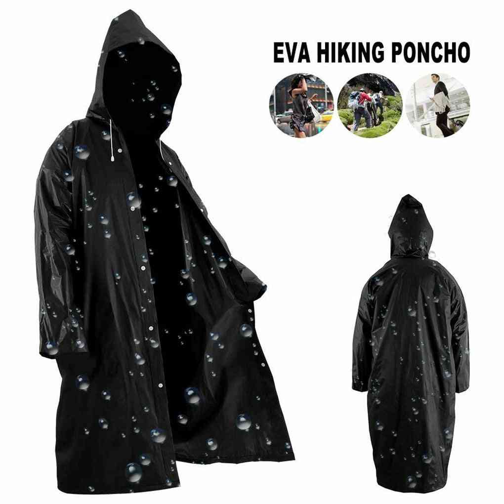 Unisex udendørs regntøj hættetrøje lang regnvandtæt jakke