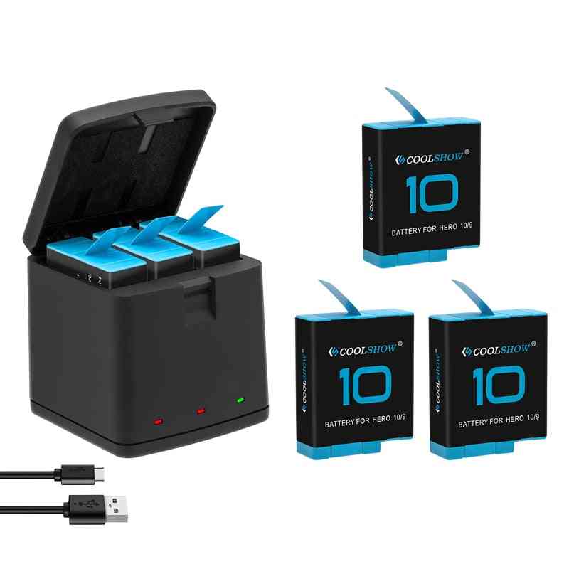 Kamera batterier til gopro hero 10 9 batterioplader