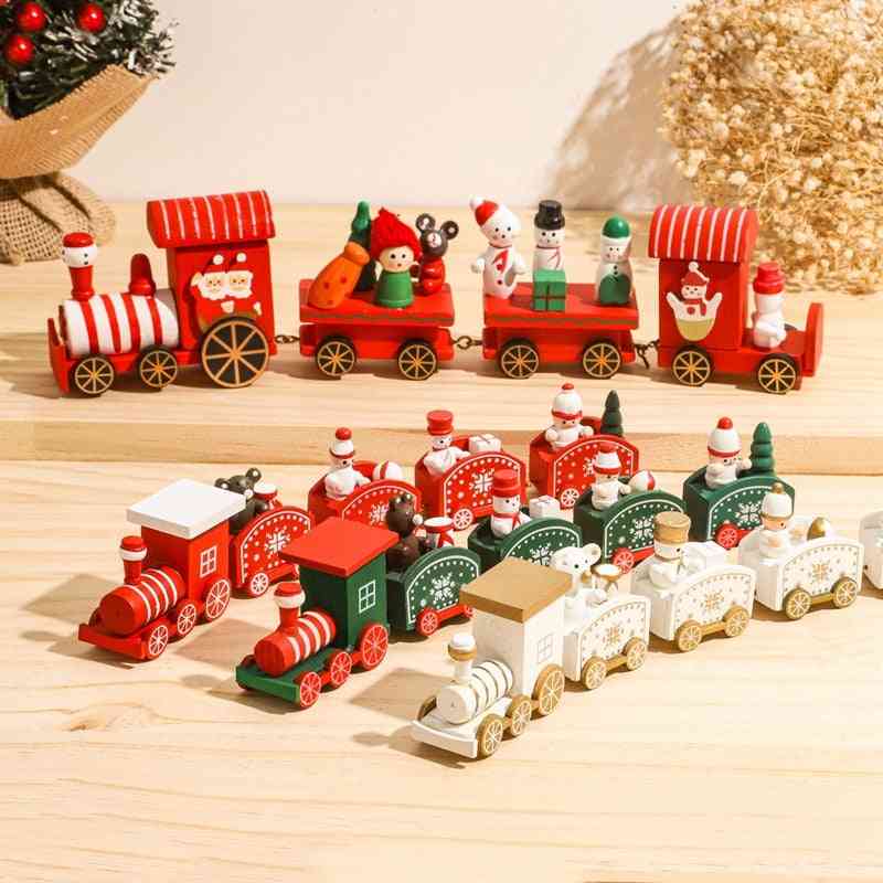 Merry Christmas Wooden Plastic Train Decoration For Home